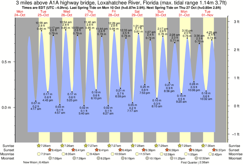 Tide Times and Tide Chart for 3 miles above A1A highway bridge