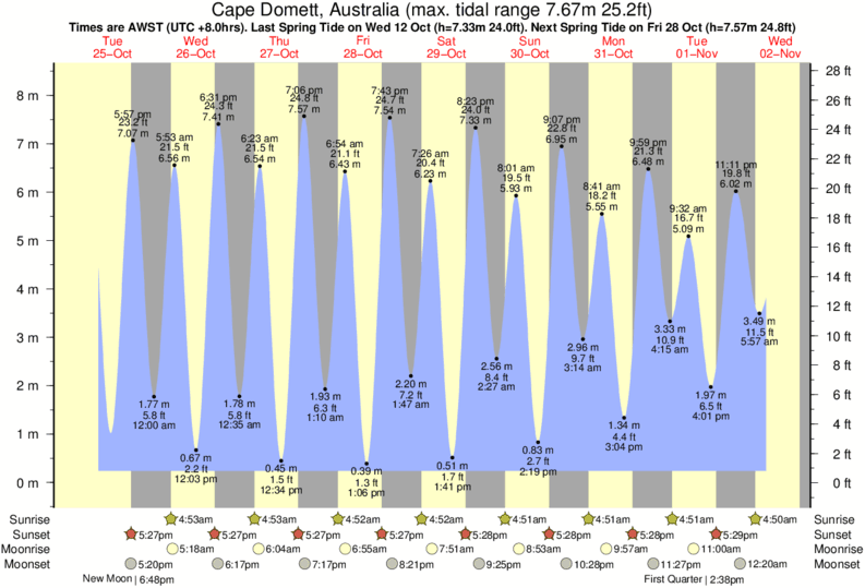 tide-times-and-tide-chart-for-cape-domett