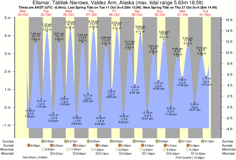 Tide Times and Tide Chart for Ellamar, Tatitlek Narrows, Valdez Arm