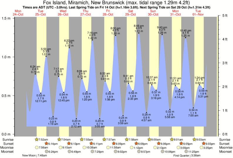 Tide Times and Tide Chart for Fox Island, Miramich