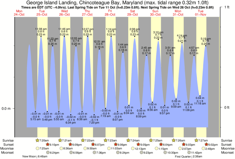 Tide Times and Tide Chart for Island Landing, Chincoteague Bay