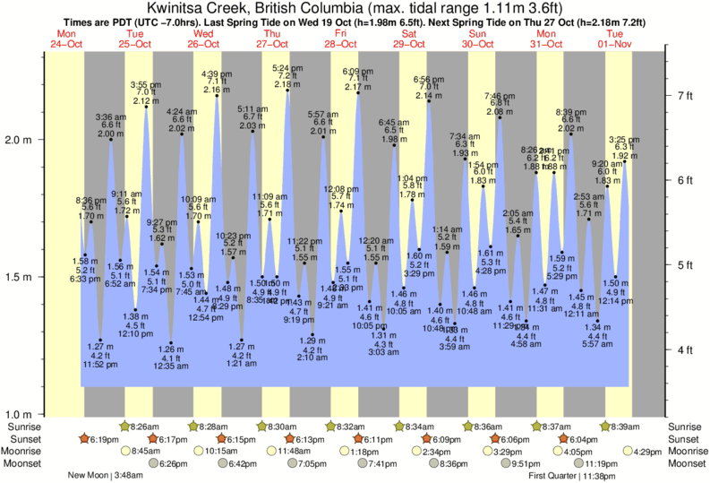 Tide Times and Tide Chart for Kwinitsa Creek