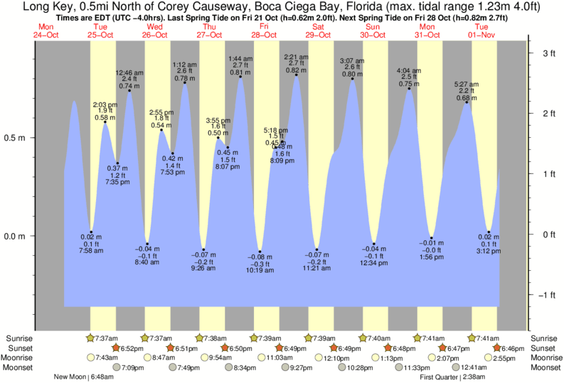 Tide Times and Tide Chart for Long Key, 0.5mi North of Corey Causeway