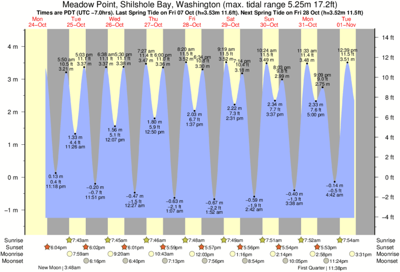 Tide Times and Tide Chart for Meadow Point, Shilshole Bay