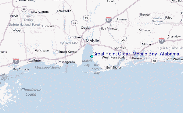 Great Point Clear Mobile Bay Alabama Tide Station Location Guide