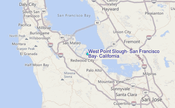 West Point Slough, San Francisco Bay, California Tide Station Location ...