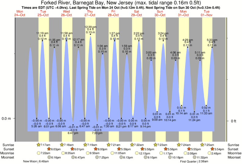 Tide Times and Tide Chart for Forked River