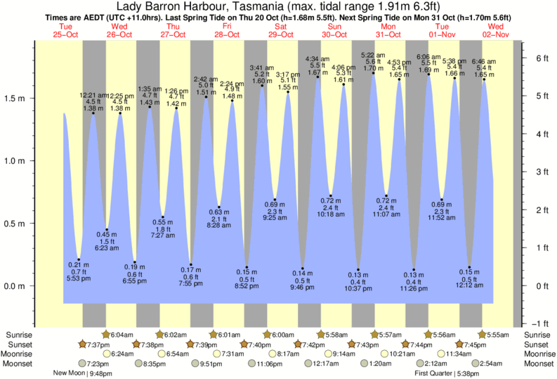 Tide Times and Tide Chart for Lady Barron Harbour
