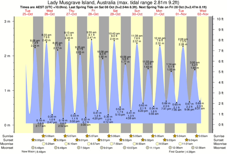 Tide Times and Tide Chart for Lady Musgrave Island