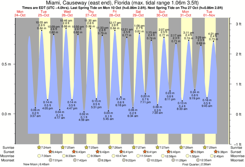 Tide Times and Tide Chart for Miami, Causeway (east end)