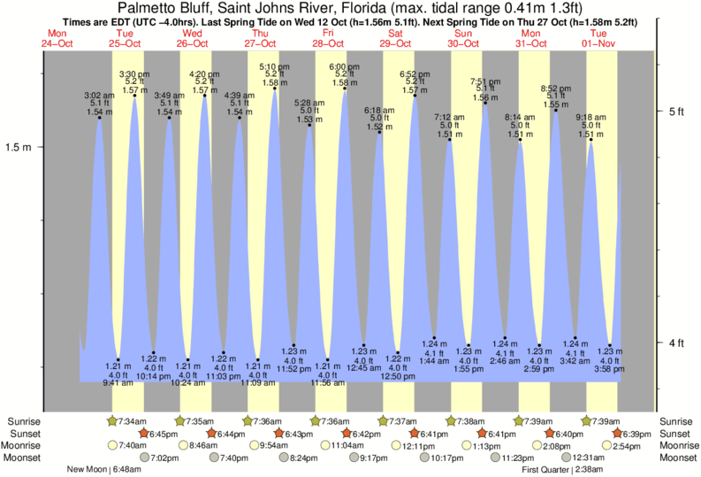 Tide Times and Tide Chart for Palmetto Bluff, Saint Johns River